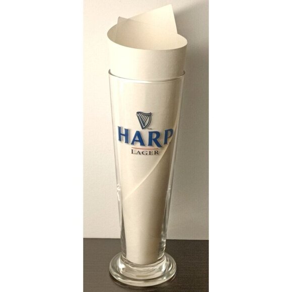 Harp Lager Beer Guinness Glass Tall Pilsner Fluted Style Glass - Picture 1 of 5